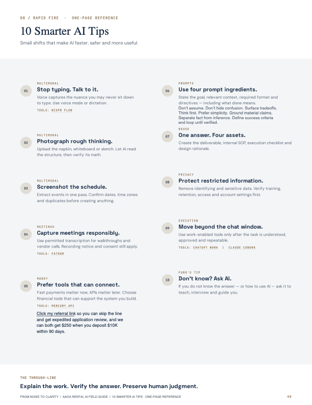 Actual first page of 10 Smarter AI Tips